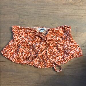 RSQ Terracotta Floral linen Top